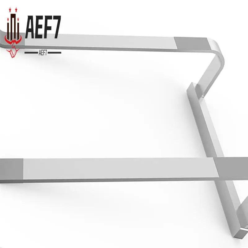 AEF7-Dudukan Laptop Desktop Ergonomis Dudukan Pendingin Laptop Riser Komputer Aluminium (Perak)