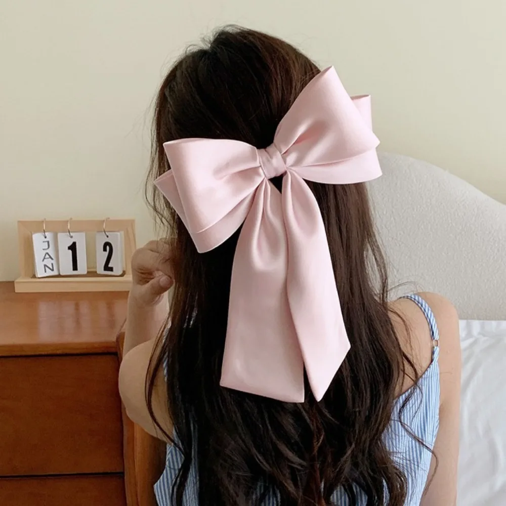 Satin Bow Hair Clips Are Large Solid Color Bow Barrettes Worth It — view 1