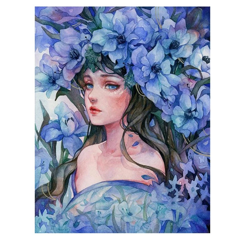 

HOT SALE DIY Diamond Painting Kits For Adults, Full Drill Crystal Rhinestone Paintings Kit For Home Decoration Blue Girl