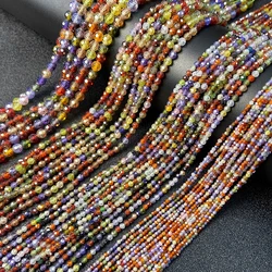 Fashion Trend Natural Colorful Zircon Bead 2 3 4MM Faceted Round Waist DIY Beads For Beadwork DIY Bracelet Necklace Rings 15