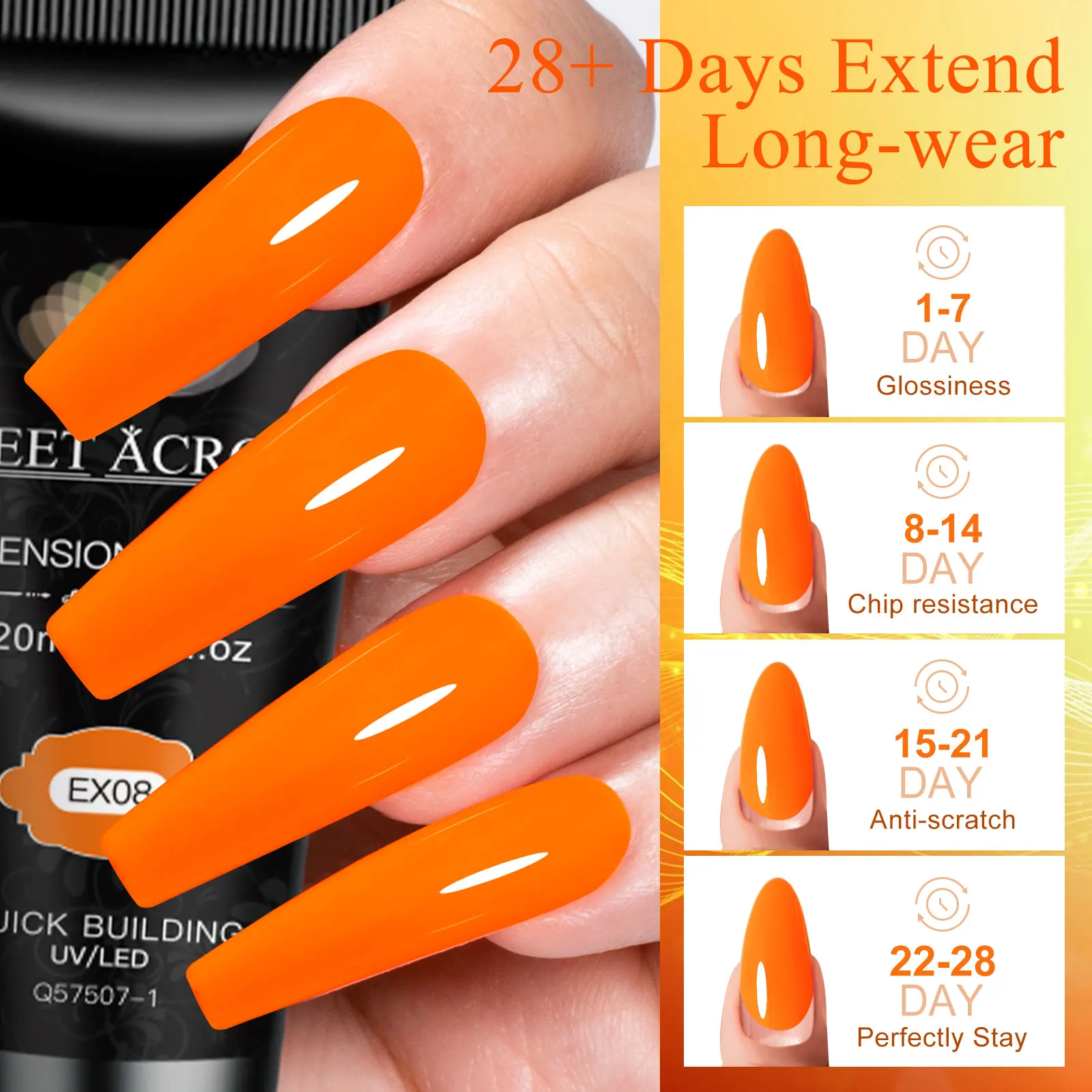 蛍光クイックエクステンションジェルネイルポリッシュセット延長ソークオフジェルキットネイルアートアクリルジェルニスキットセミパーマネントジェル