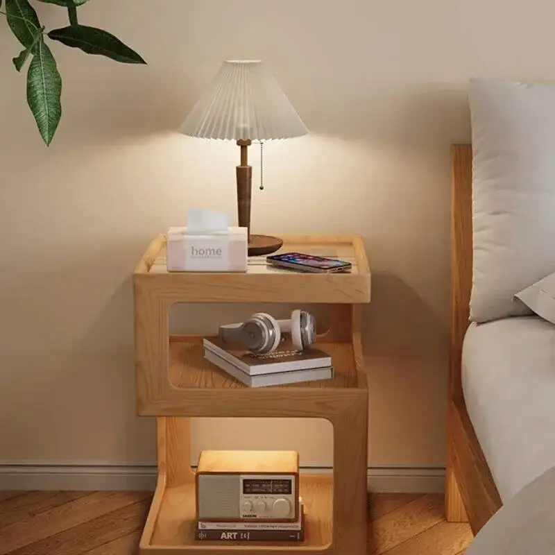

Side Bedside Tables Table Bed Wood End Room Nightstands Night Storage Cabinet Bookcase Mesita De Noche Bedrooms Furniture