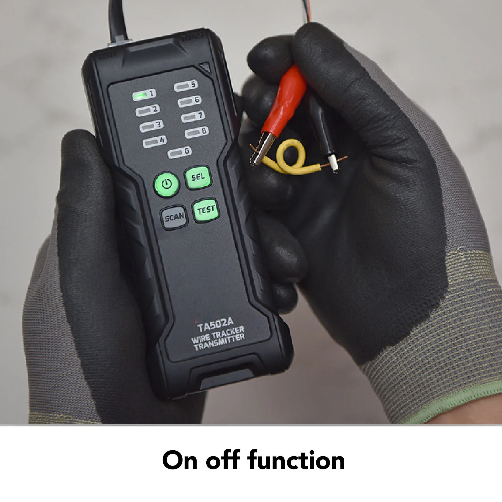 TA502A Digital Cable Tester for RJ45 and RJ11 with Transmitter Receiver Pair Flashlight LED Indicators and 3km Signal Range