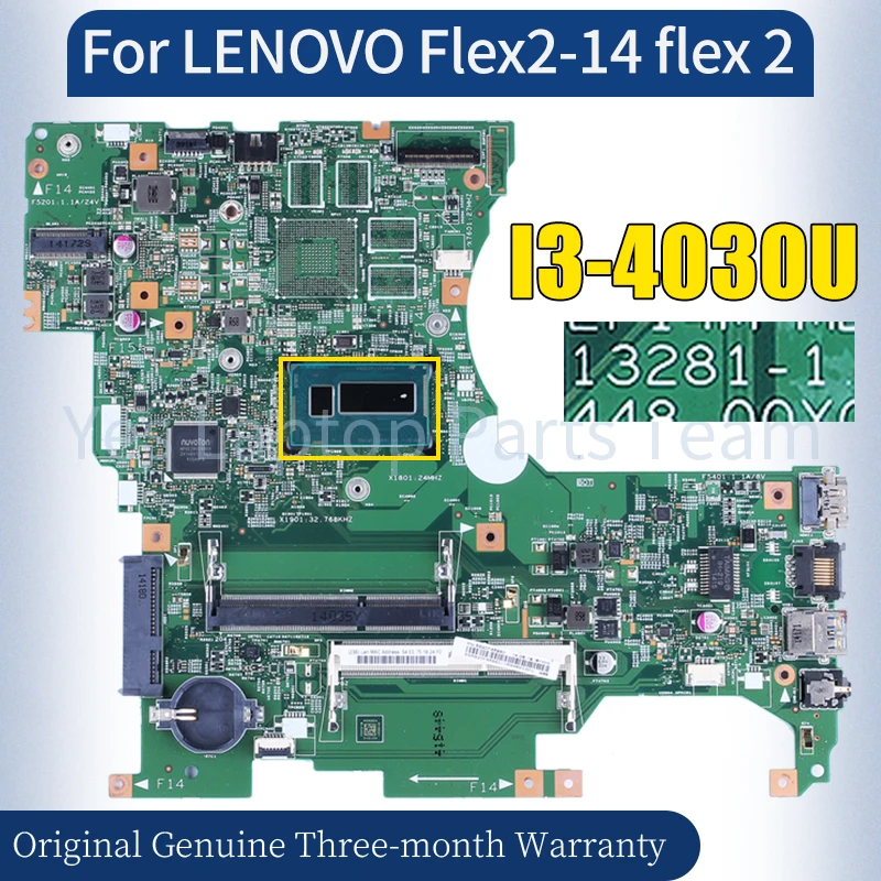 

13281-1 For LENOVO Flex2-14 flex 2 Laptop Mainboard I3-4030U 5B20G36287 Notebook Motherboard 100％ Tested