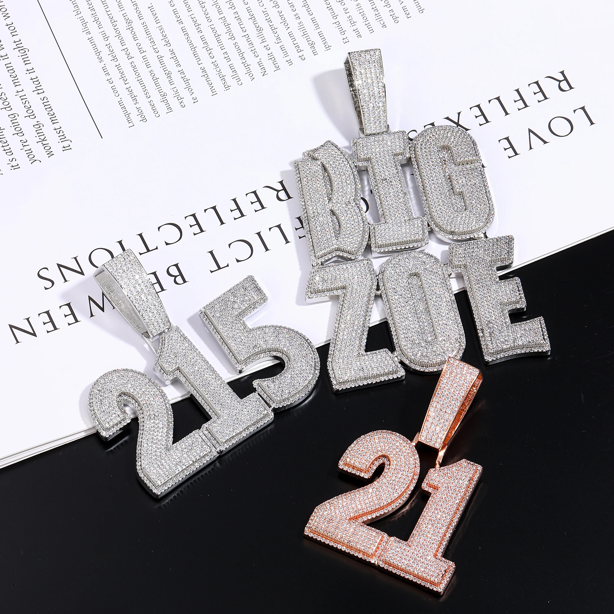 ICEC Custom Hiphop Name Pendant Iced Out CZ Stones 22mm Cuban Chain Street Fashion Style Luxury Charm Thick Link