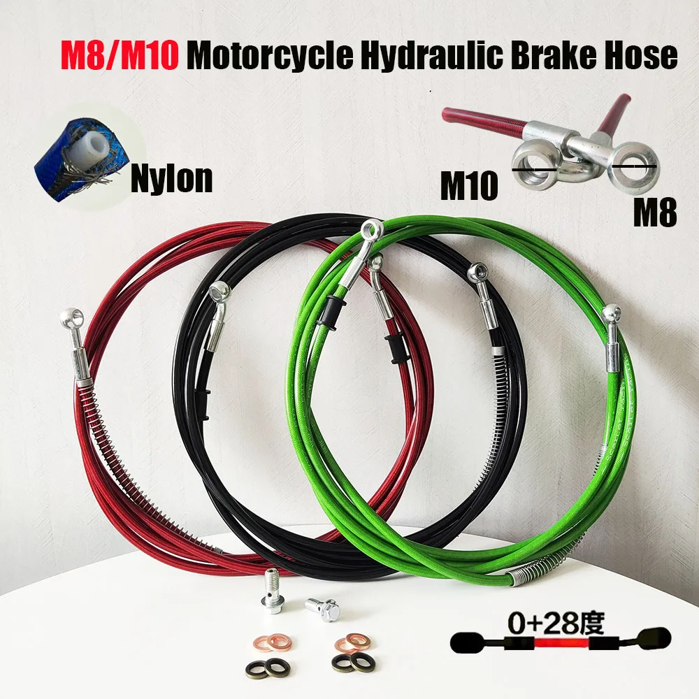 300 To 5000mm Hydraulic Brake Hose DOT oil Pipe Line Braided Cable M8mm~10mm Banjo For universal Clutch Oil Hoses Line Pipe