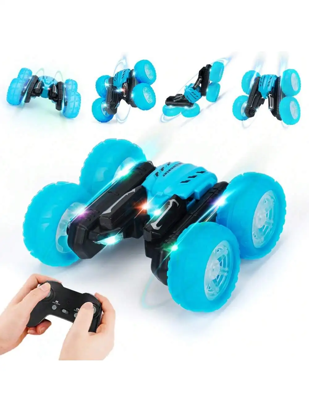 Remote Control Car, 360 ° Rotating Remote Control Stunt Car With Wheel Lights And Headlights, 4WD 2.4GHz  double-sided