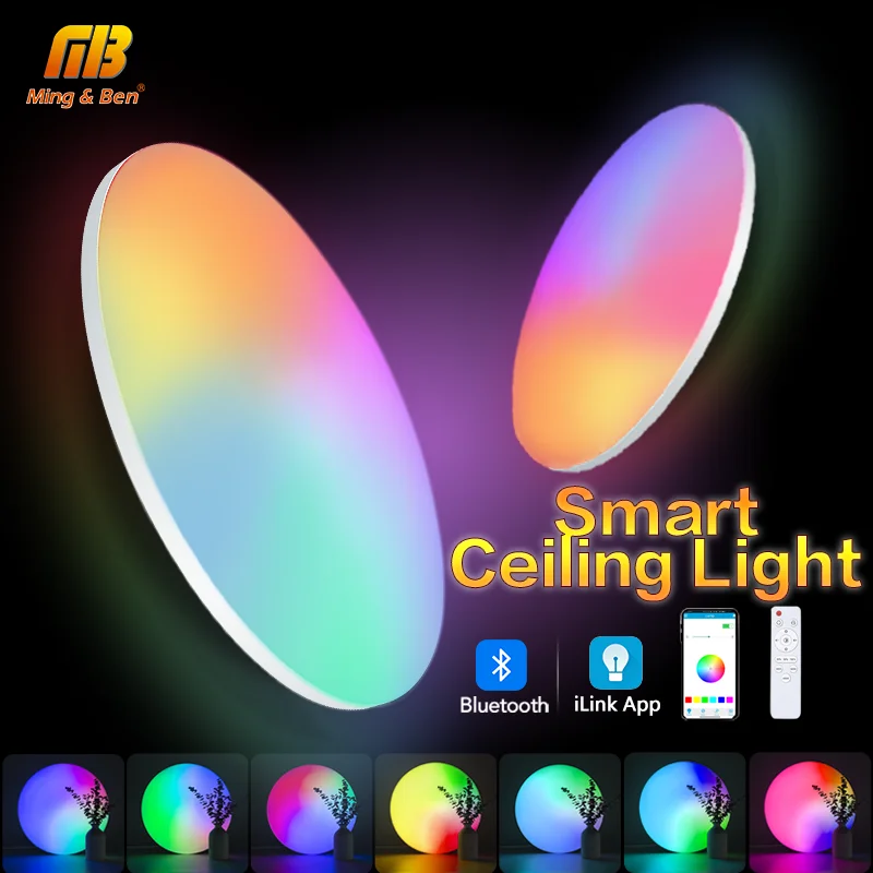 

RGB Smart LED Lights For Room Ceiling Lamp Home Interior Decoration Appliance 220V APP Bluetooth Remote Control Bedroom Kitchen