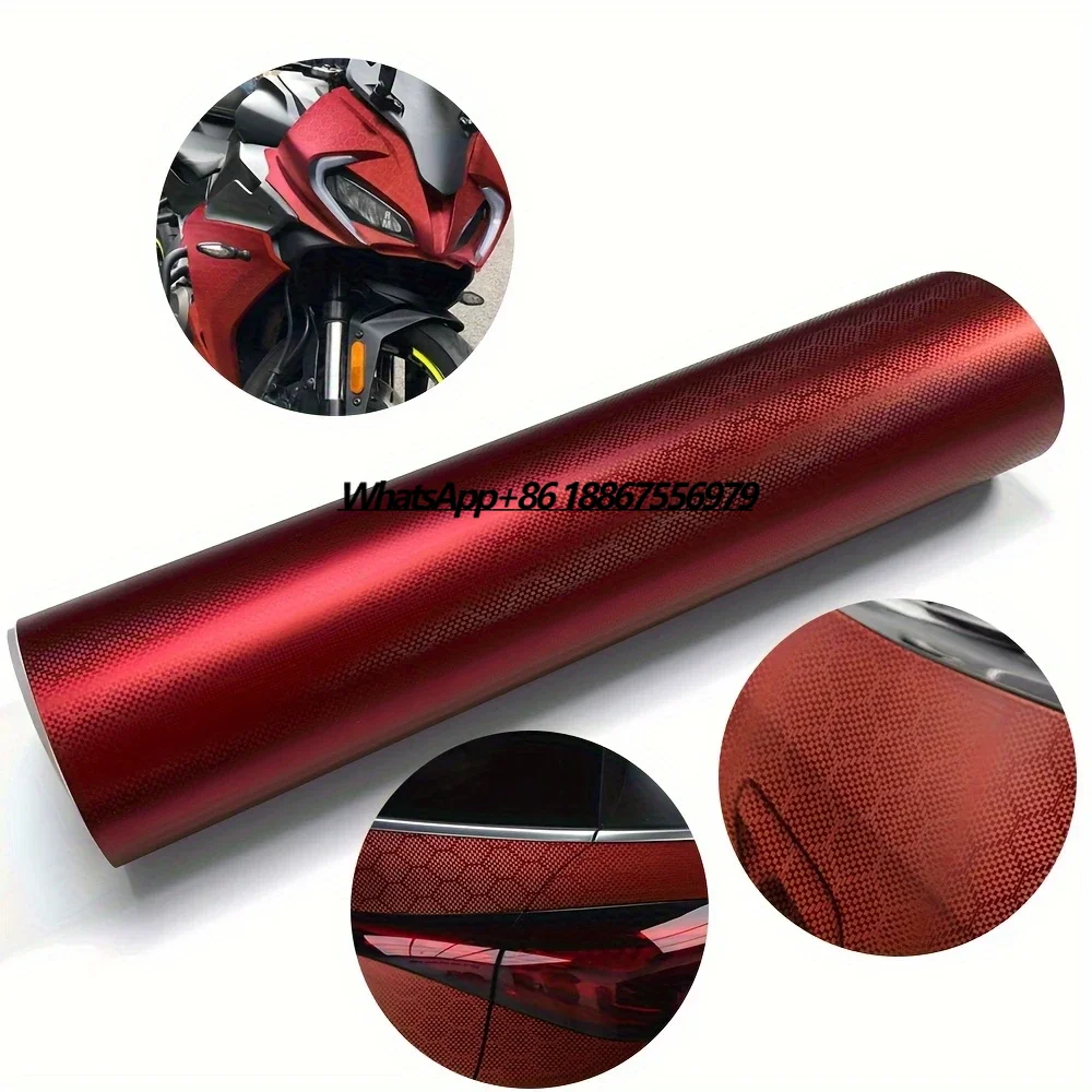 

Carlise Red Diamond Forged Carbon Fiber PET Honeycomb PVC Waterproof and Scratch-Resistant Car Exterior Decorative Film