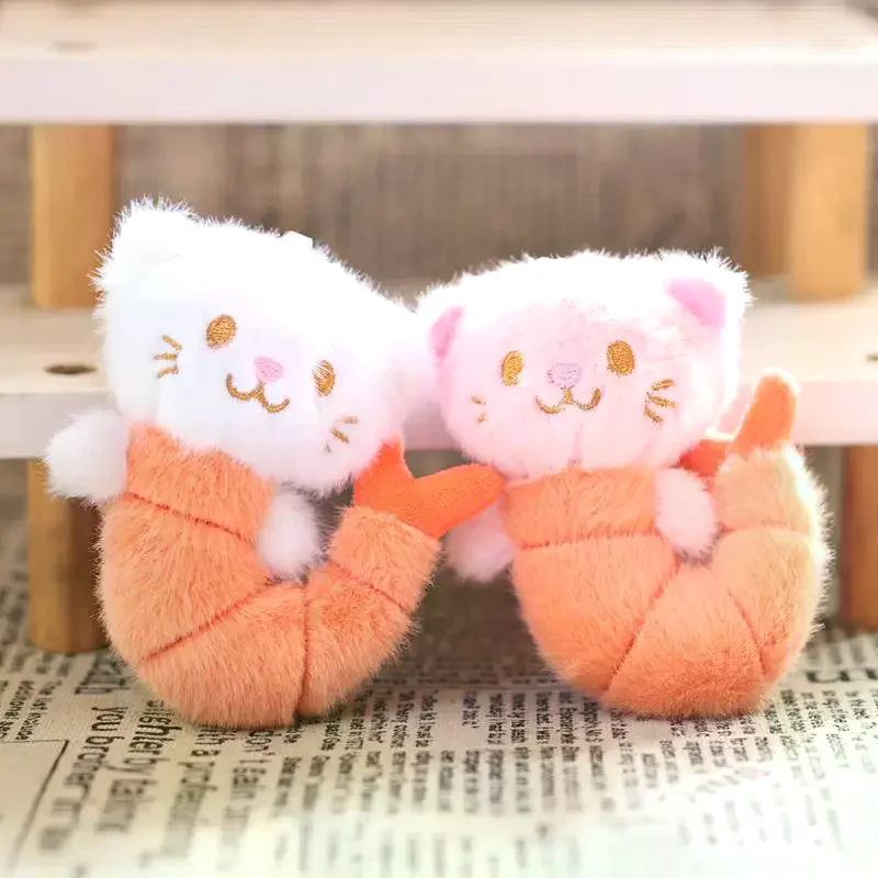 

Cute Creative Small Shrimp KT Cat Doll Pendant Keychain Backpack Hanging Ornament Decorative