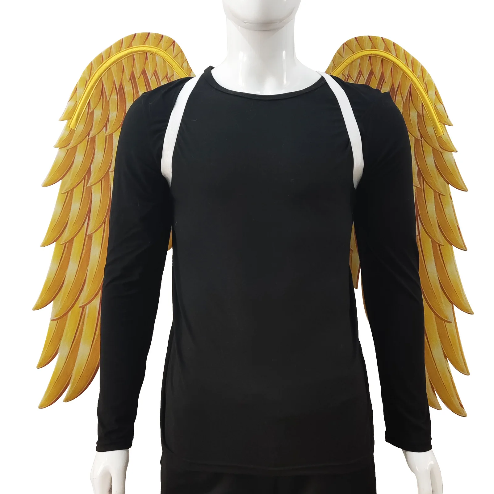 Foldable non-woven printing gold color archangel wings Halloween carnival performance props