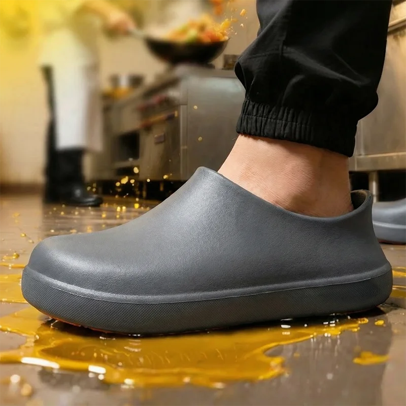Professionelle rutschfeste Kochschuhe für Herren, ölbeständig, wasserdicht, atmungsaktiv, langlebig, leichte Arbeitssandalen für Restaurants – Detail 20