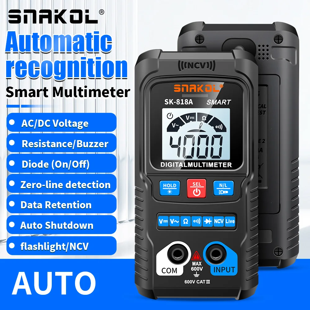 Professional Digital Multimeter AC DC NCV Smart Multimeters – Only .18! Best Electrician Tester for Auto Range & 600V Safety Professional Digital Multimeter AC DC NCV Smart Multimeters – Only .18! Best Electrician Tester for Auto Range & 600V Safety
