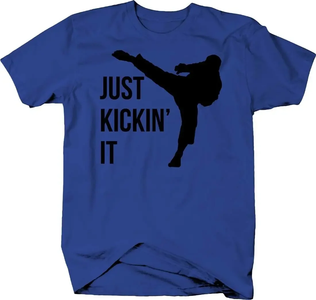 Just Kickin It. Taekwondo High Kick Silhouette Martial Arts T-Shirt. Summer Cotton Short Sleeve O-Neck Mens T Shirt New S-3XL