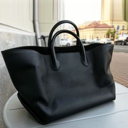 Genuine Leather Amelia Tote Bag For Women Luxury Designer Handbag Purse 2024 New In Large Capacity Cowhide Top Handle Hand Wrist