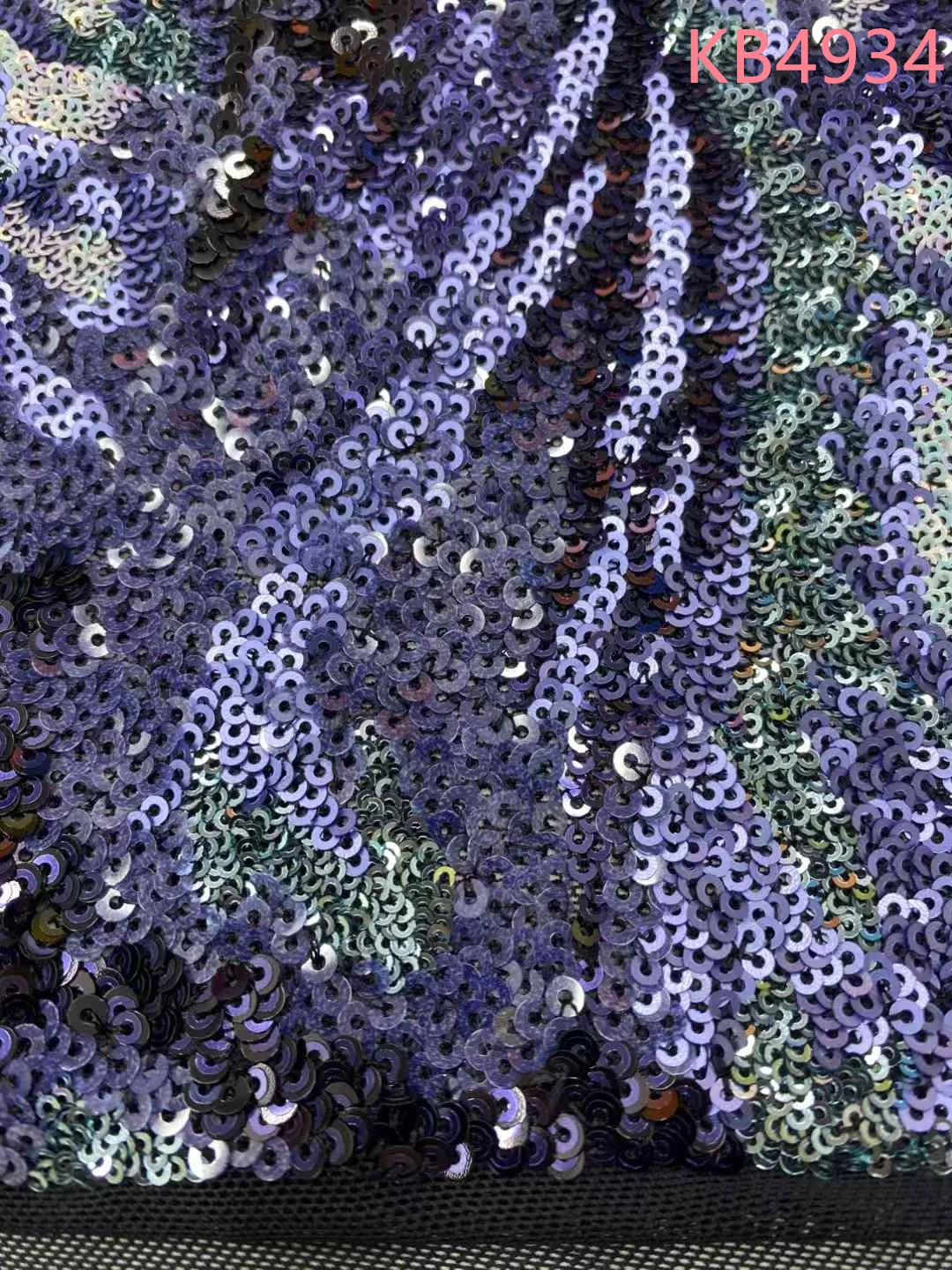 2025 جودة عالية الأزرق الترتر أقمشة الدانتيل تسلسل التطريز الأفريقي النيجيري مع الترتر النسيج لفساتين الحفلات KB4934