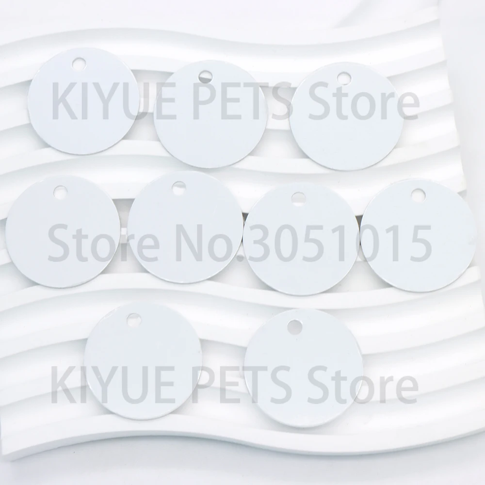 Wholesale 100Pcs Customisable DIY Aluminium Tag Sublimation White Blank Keyring Pendant Anti-Lost Custom Accessories