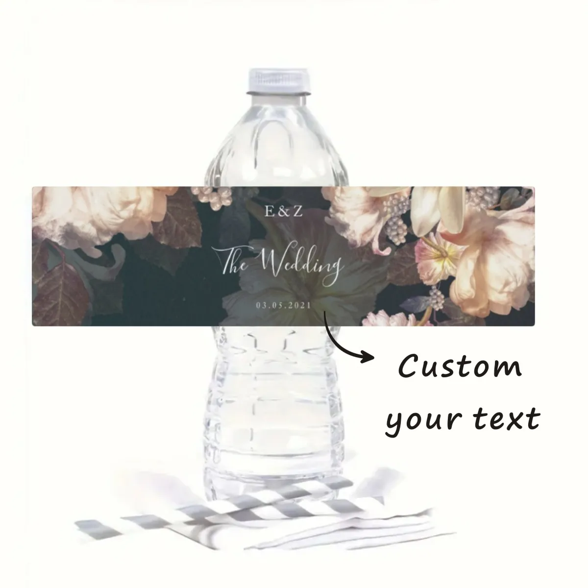 Etiqueta de botella de agua de boda personalizada de 30 piezas, etiqueta de botella de batería de boda, etiqueta de botella de agua de boda moderna