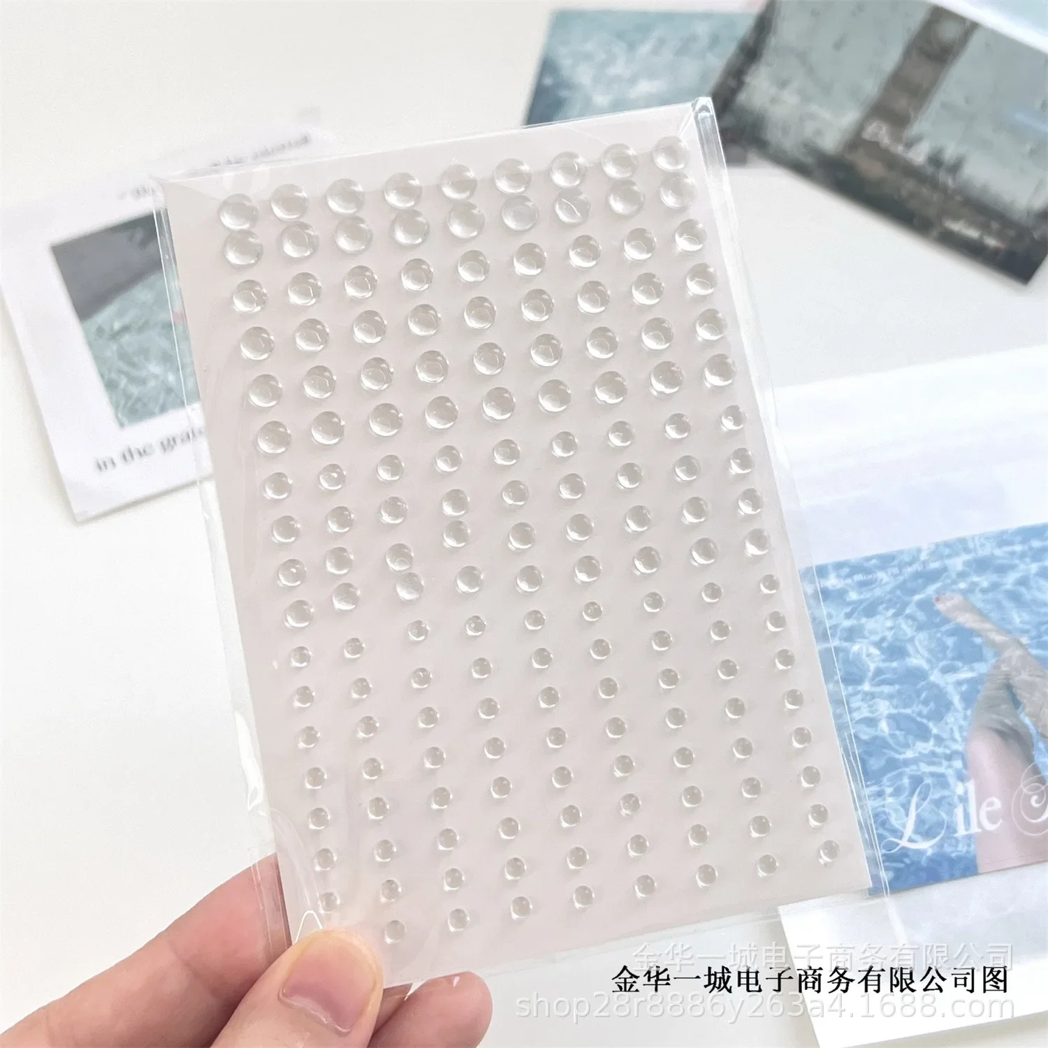 162pcs/sheet INS Simple Transparent Fake Water Beads 3D Stickers Scrapbook Journal Photocards DIY Decorative Material Mini Patch