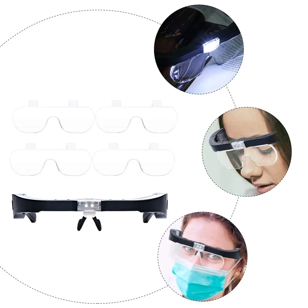 

Lightweight Head-Mounted Led Magnifier For Reading Repair Embroidery Maintenance Watch Jewelry Inspection Portable Durable