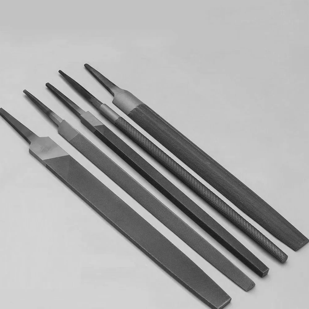 5-Piece 6-Inch Industrial Steel File Set – Flat, Round, Half-Round, Triangle, and Square Files for Metalworking LA-AA143