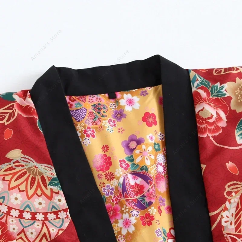 Куртка Hanten для женщин, свободная посадка, традиционная японская одежда, домашняя одежда, кимоно юката, женские фестивали, разные цвета