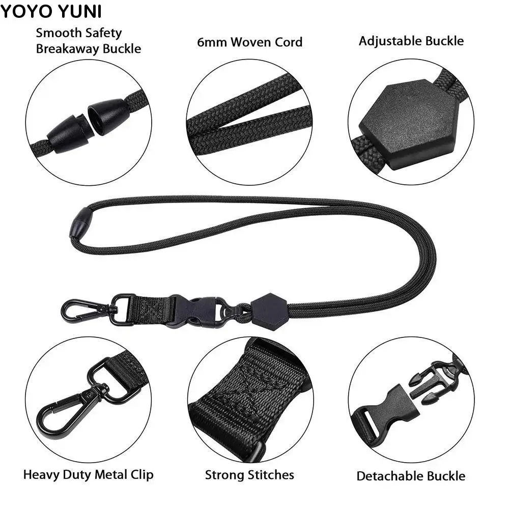 

3 in 1 ID Card Badge Lanyard Adjustable Multi-function Mobile Phone Lanyard Reusable Heavy Neck Straps Key Chain Staffs