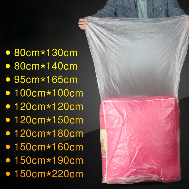 100pcs Extra Large Plastic Flat Pockets Quilt Clothes Moisture-proof Dustproof Bags   Furniture Packag PE Top Open Thin Film Bag