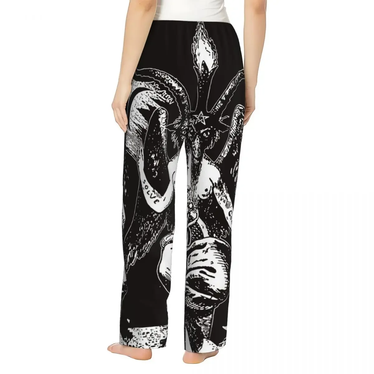 Custom Baphomet Goat Satan Devil Goth (4) Women Pajama Pants Lounge Sleep Sleepwear Bottoms with Pockets