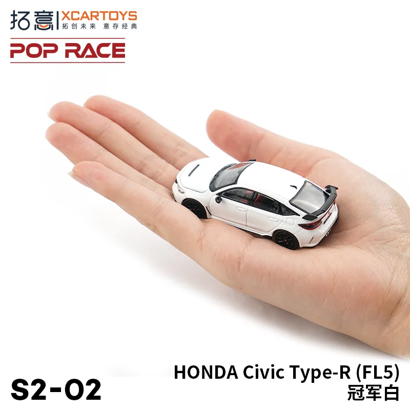 Xcartoys Poprace 1/64 Civic Type-R FL5 Diecast Model Car Sports Racing Vehicle Hobby Collection Mini Gift Toys for Adults