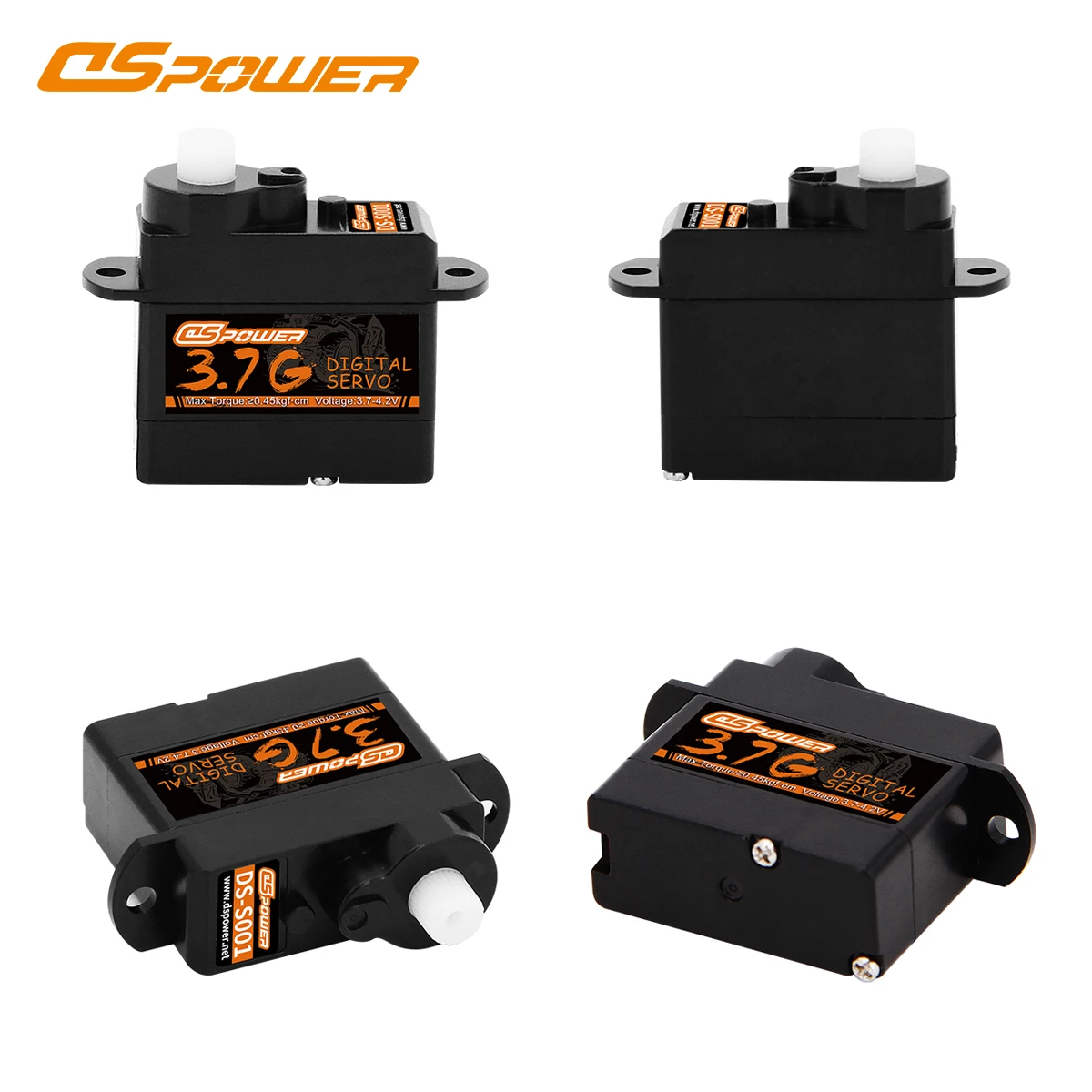 Silnik bezrdzeniowy DSpower 3.7g, mikro cyfrowe serwo o wysokiej precyzji, 3.7~4.2V do samochodów RC, samolotów, modeli stałopłatowych, helikopterów i innych modeli lotniczych.