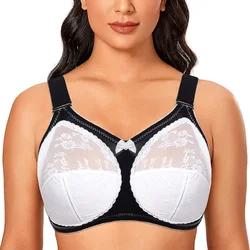 Bras For Women Big Minimizer Bras Plus Size Lace Bra Women Unlined Full Cup Big Cup Thin Wireless Adjusted-straps D E F G H I