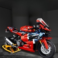1017 motorcycle building block set, suitable for boys over 6 years old, red ABS building kit, perfect Christmas gift