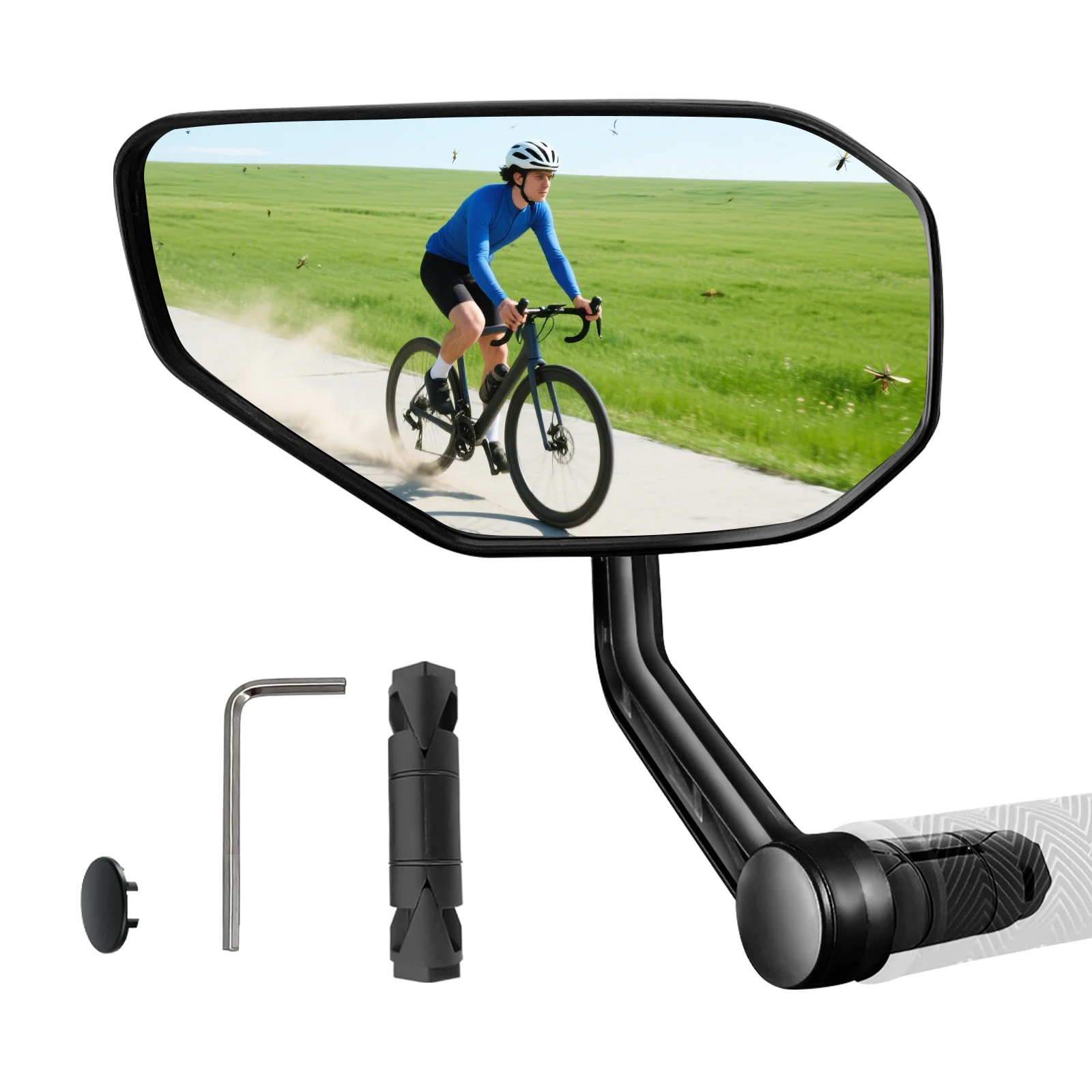 AliExpress NONE Bike Mirror for Handlebar, Bar End Bicycle Mirror, Anti-glare HD Glass Lens 360° Adjustable Rear View Mirror for E-bike, Mountai