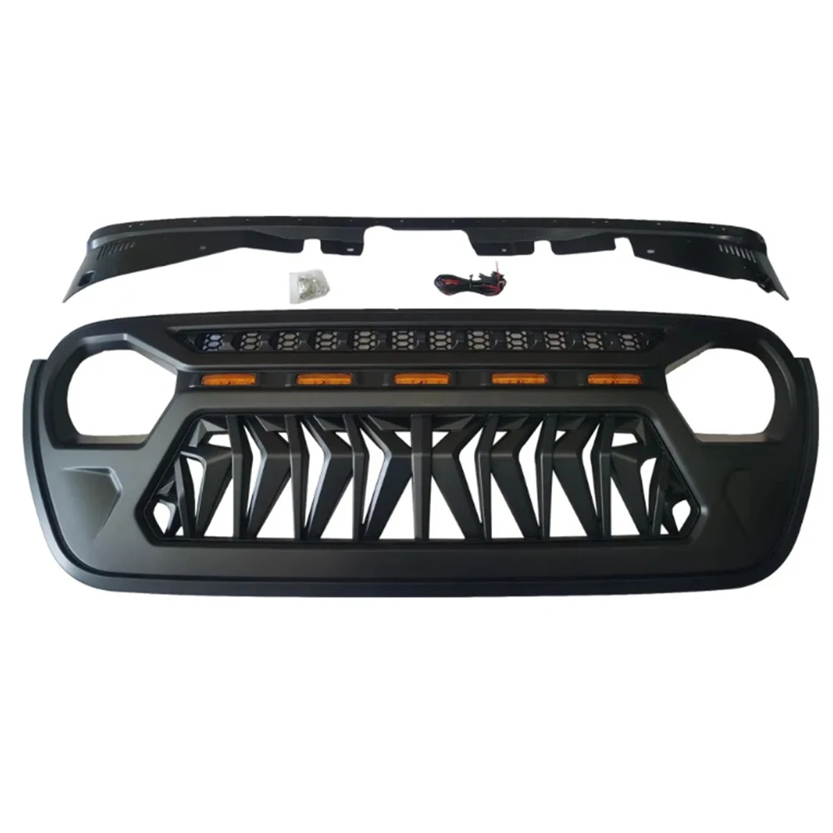 

Suitable for Jeep Wrangler JL Gladiator JT JL1300 2018 2019 2020 2021 2022 2023 2024 Car Front Air Intake Grille Body