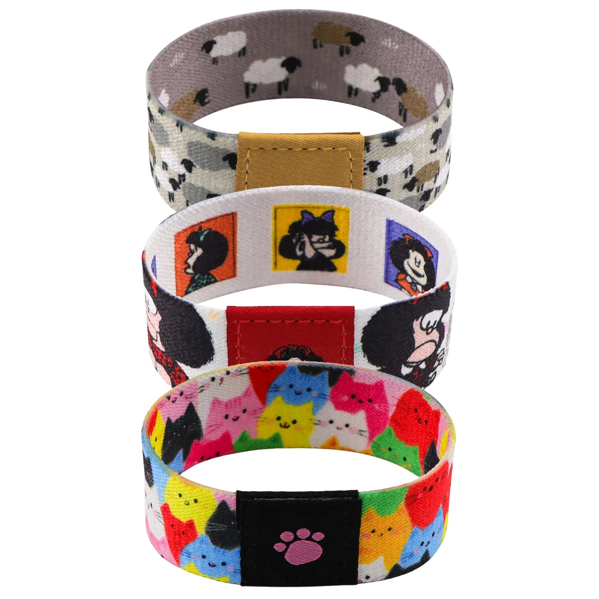 

Cute Girl Stretch Wristband Bracelets for Men or Women Colorful Cats Flexible Bangles Fashion Wrist Accessories Gifts for Friend
