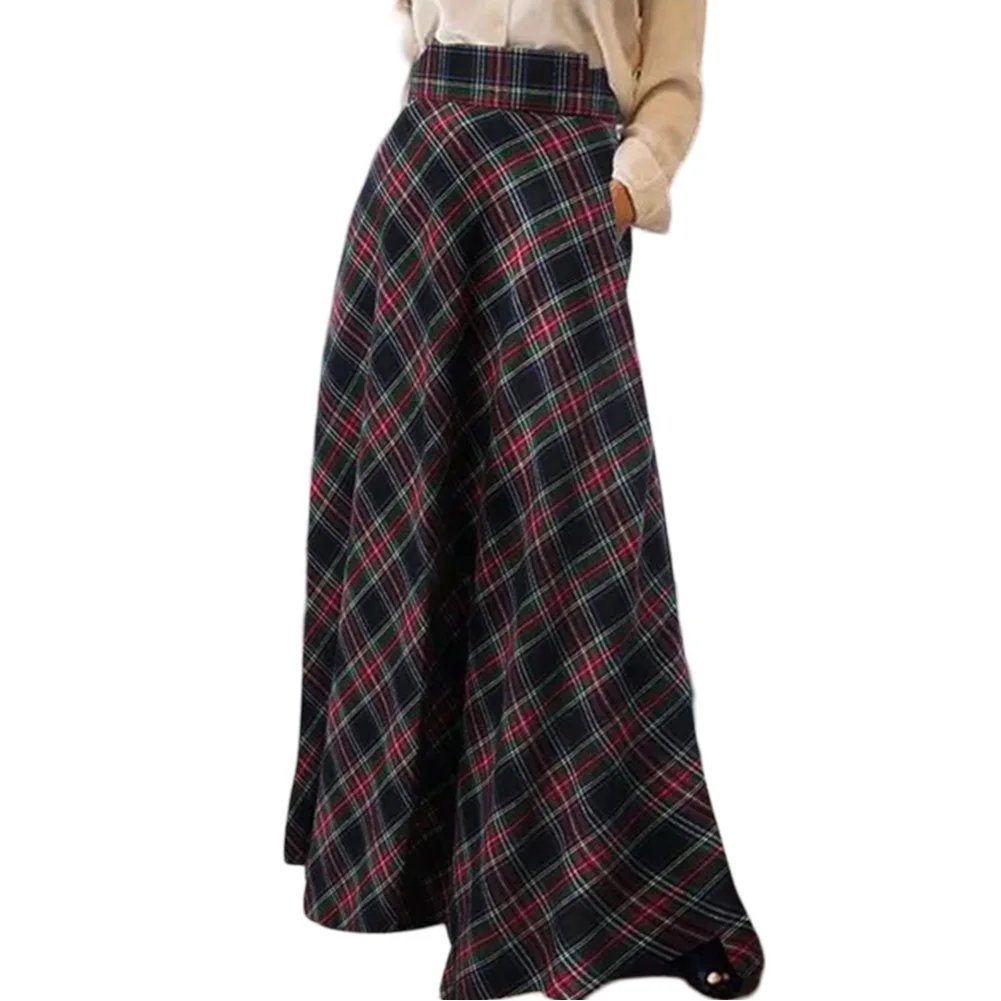 Casual Outings Plaid Skirt High Waist Casual Skirt Skirt Simple Basic Skirt Microelasticity Suitable For Daily Use