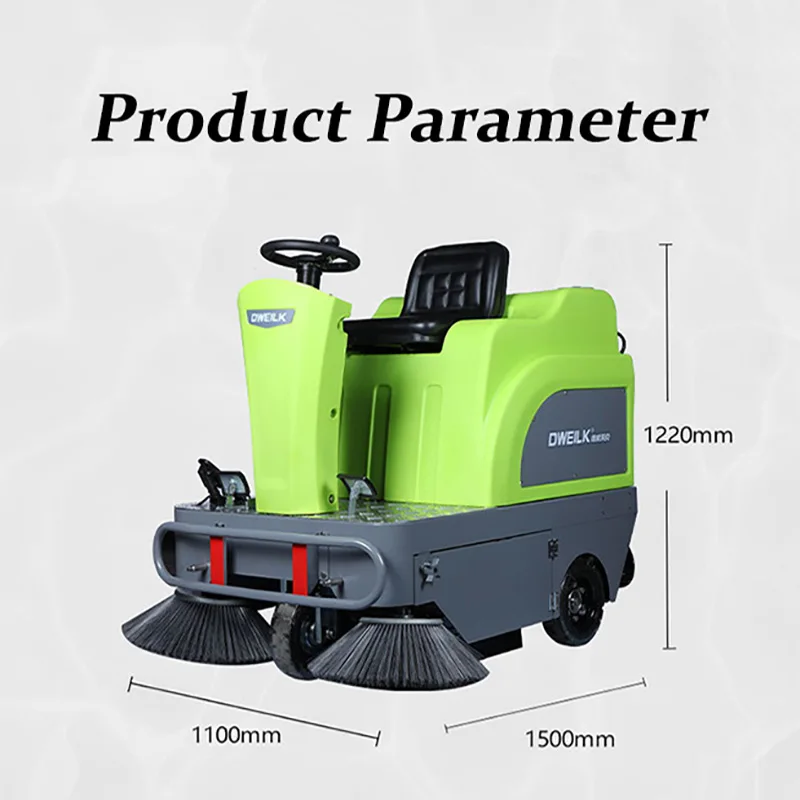 Commercial Mechanical Vacuum Electric Battery Type Street Washer And Sweeper Floor Scraper Road Dust Sweeping Machine