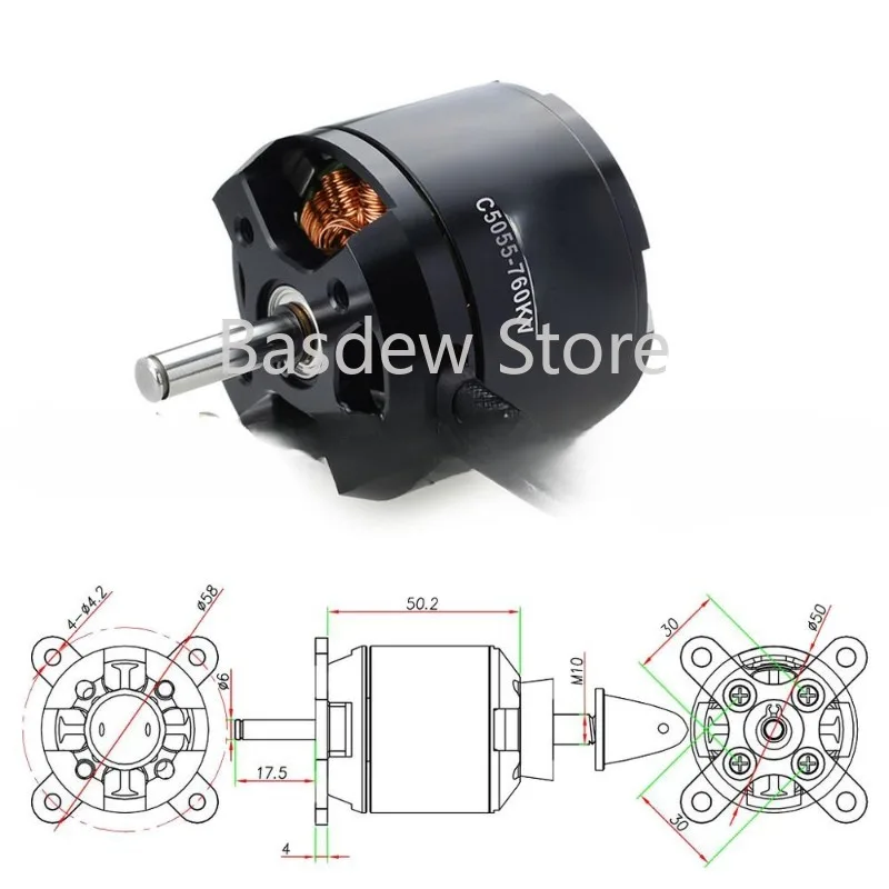 

Suitable for Remote Control, Multi-Rotor Aircraft, C5055 5055 570kv 760kv Brushless Motor