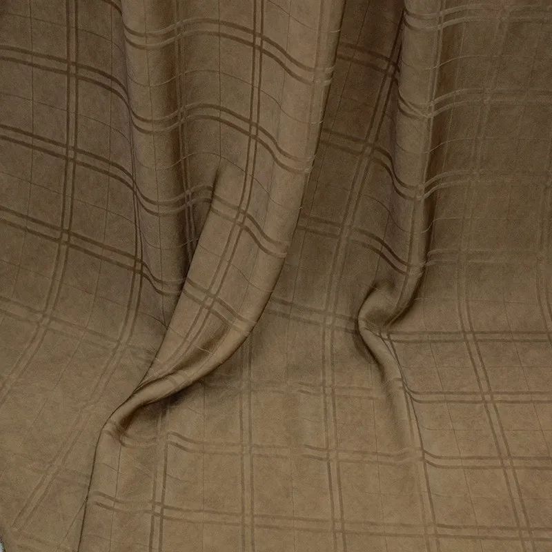 Silk diamond-shaped jacquard satin fabric with dirty dyeing technique designer