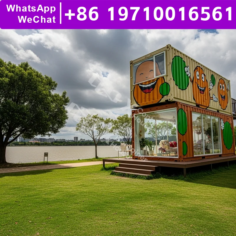 Business Beach Lounge Galvanized Steel Frame Moisture Proof Steel Structure Cargo Container Homes For Sale Durable Temporary