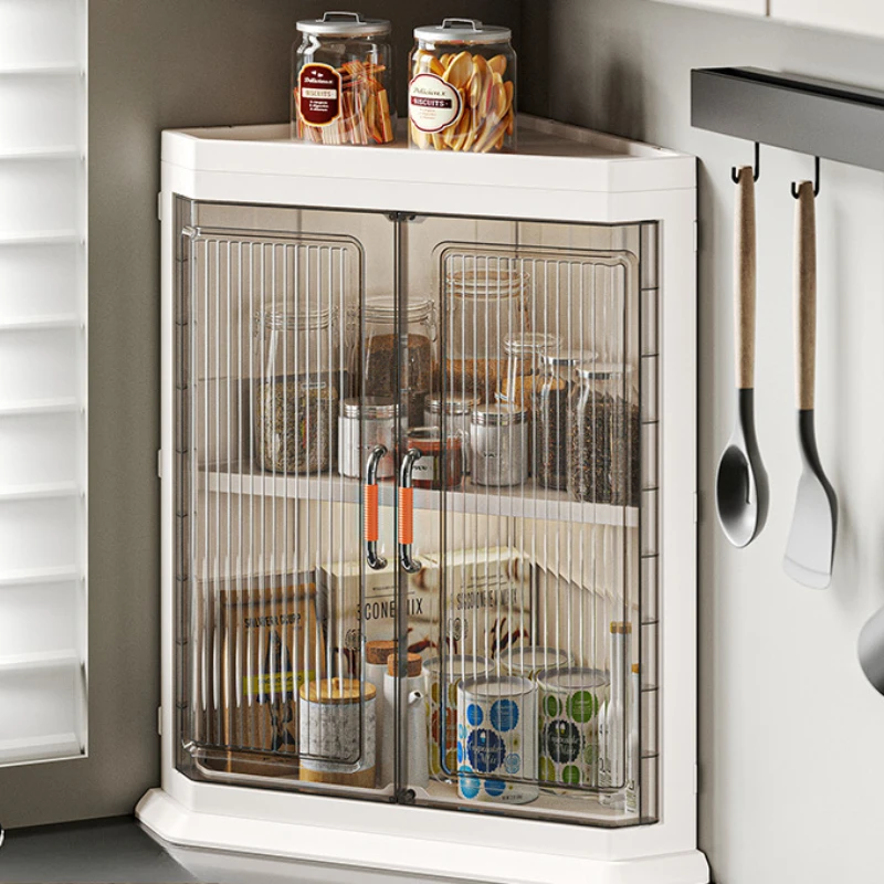 

Storage cabinet Multi-layer household living room Bedroom locker Floor-to-ceiling plastic triangular dust rack Toy locker