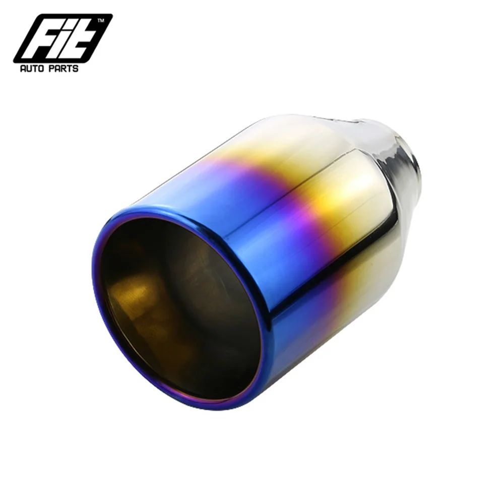 Fast shipping burnt blue car exhaust tip Stainless Steel 2 inch muffler tail pipe straight tip