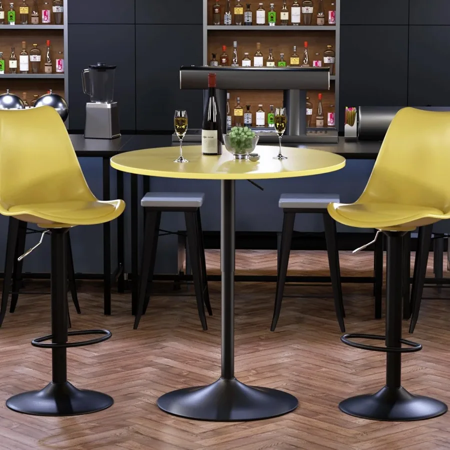 31.5 Inch Round Pub Cocktail Table for Dining Room Kitchen Patio Bar, 27.5