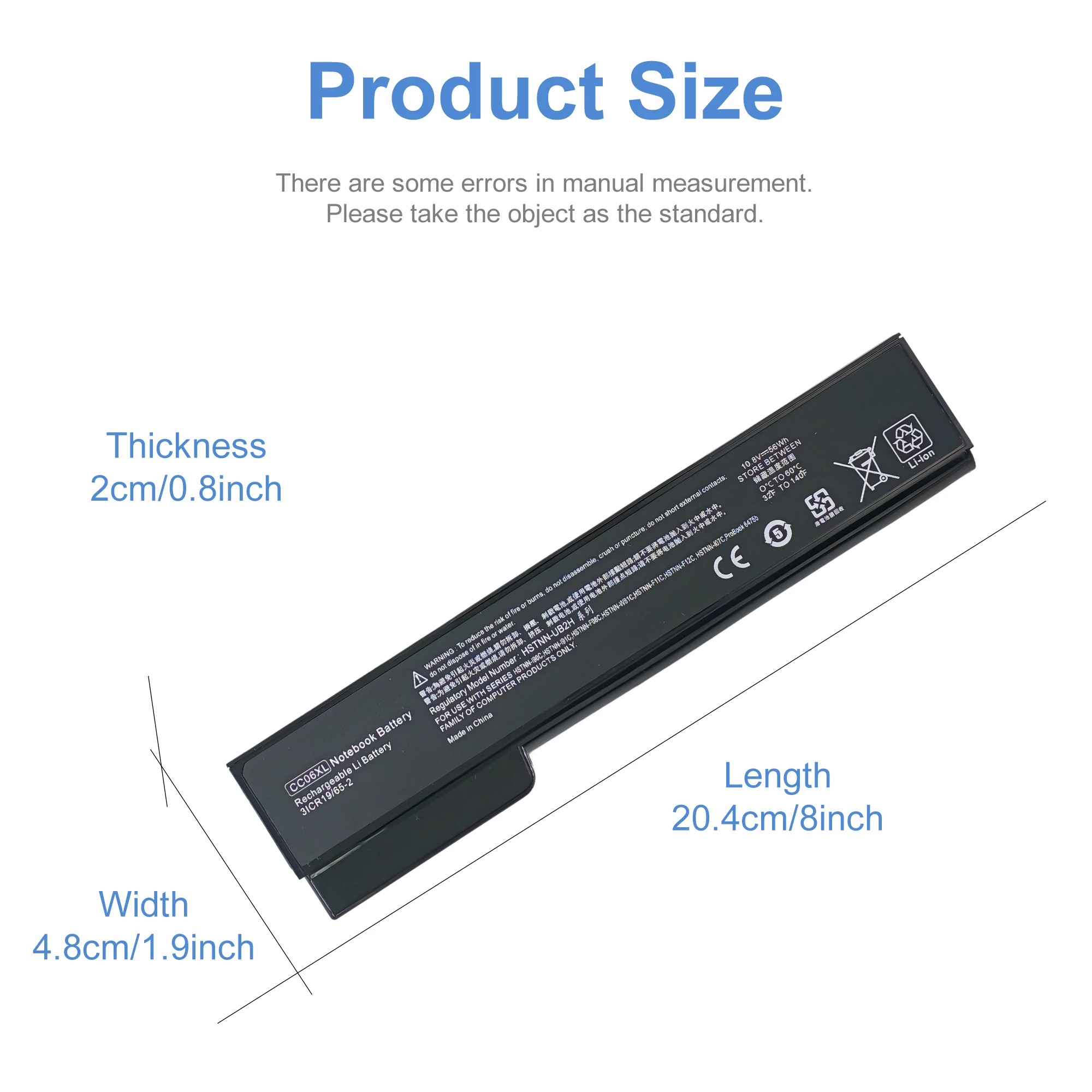 CC06XL Laptop Battery for HP EliteBook 8460w 8460p 8560p 8570p for ProBook 6360b 6460b 6465b 6470b 6475b 6560b 6565b 6570b
