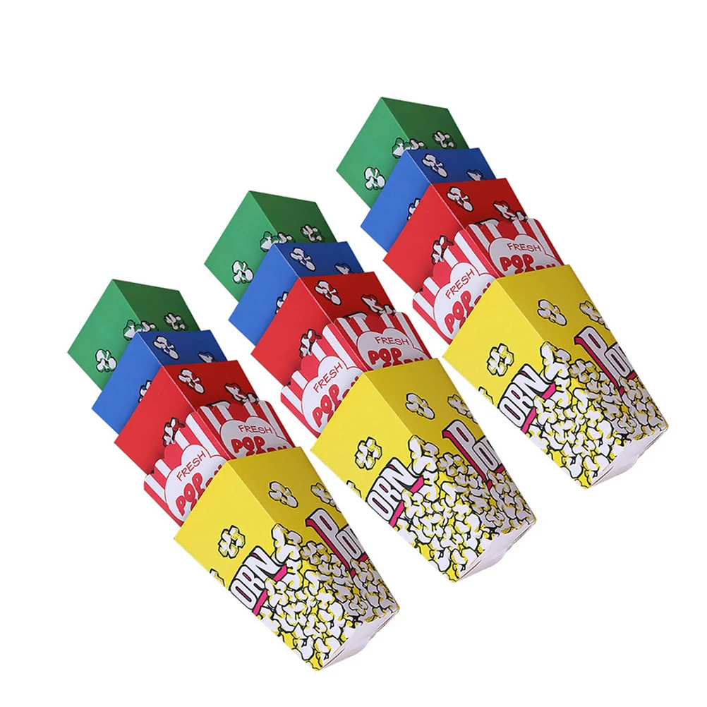 

Popcorn Boxes Food Packaging Disposable Snack Storage Party Supplies Eco Friendly Paper Carton Folding Box for Packing Candy