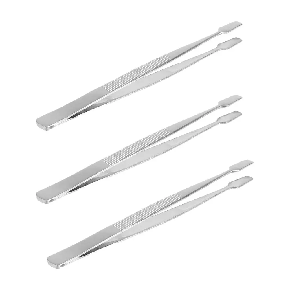 3Pcs Stamp Tweezer Stainless Steel Lightweight Non-Slip Handheld Tool for Stamp Collecting False Eyelash Extraction Precision