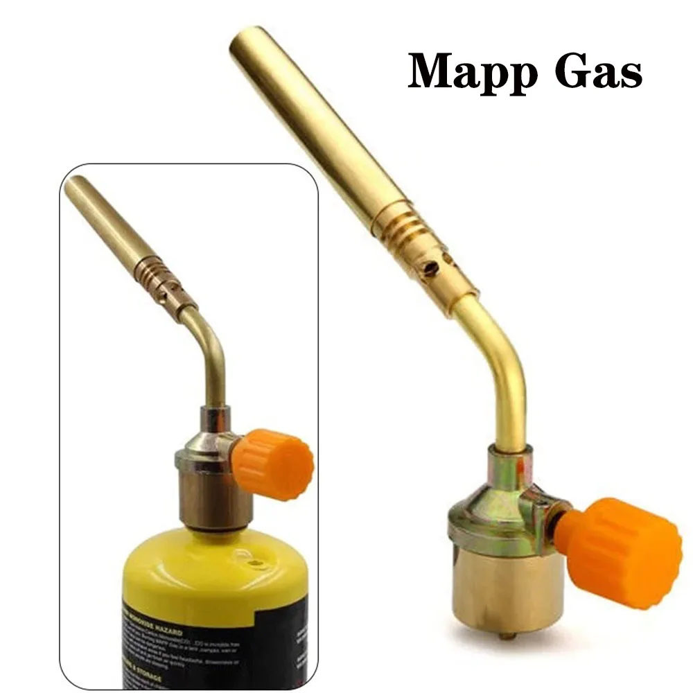 

1 шт., латунная сварочная горелка MAPP для кемпинга, пропановая газовая фритюрница, триггер с самозажиганием, стильная нагревательная горелка для припоя, сварочные сантехнические насадки
