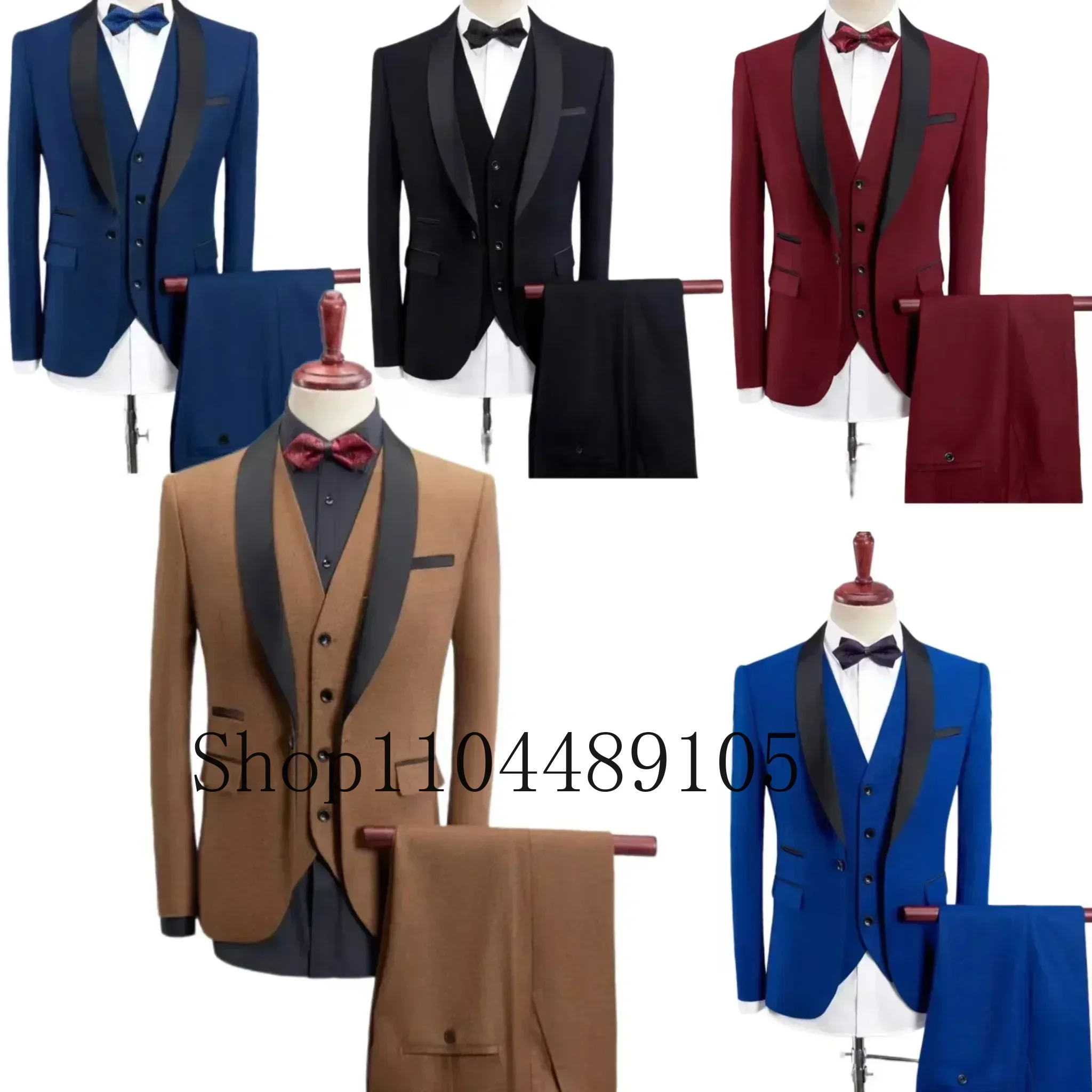 

Three-piece Groom Suit Pocket in A Slot High-quality Wedding Art Advanced Customization Business Activities Suit Men