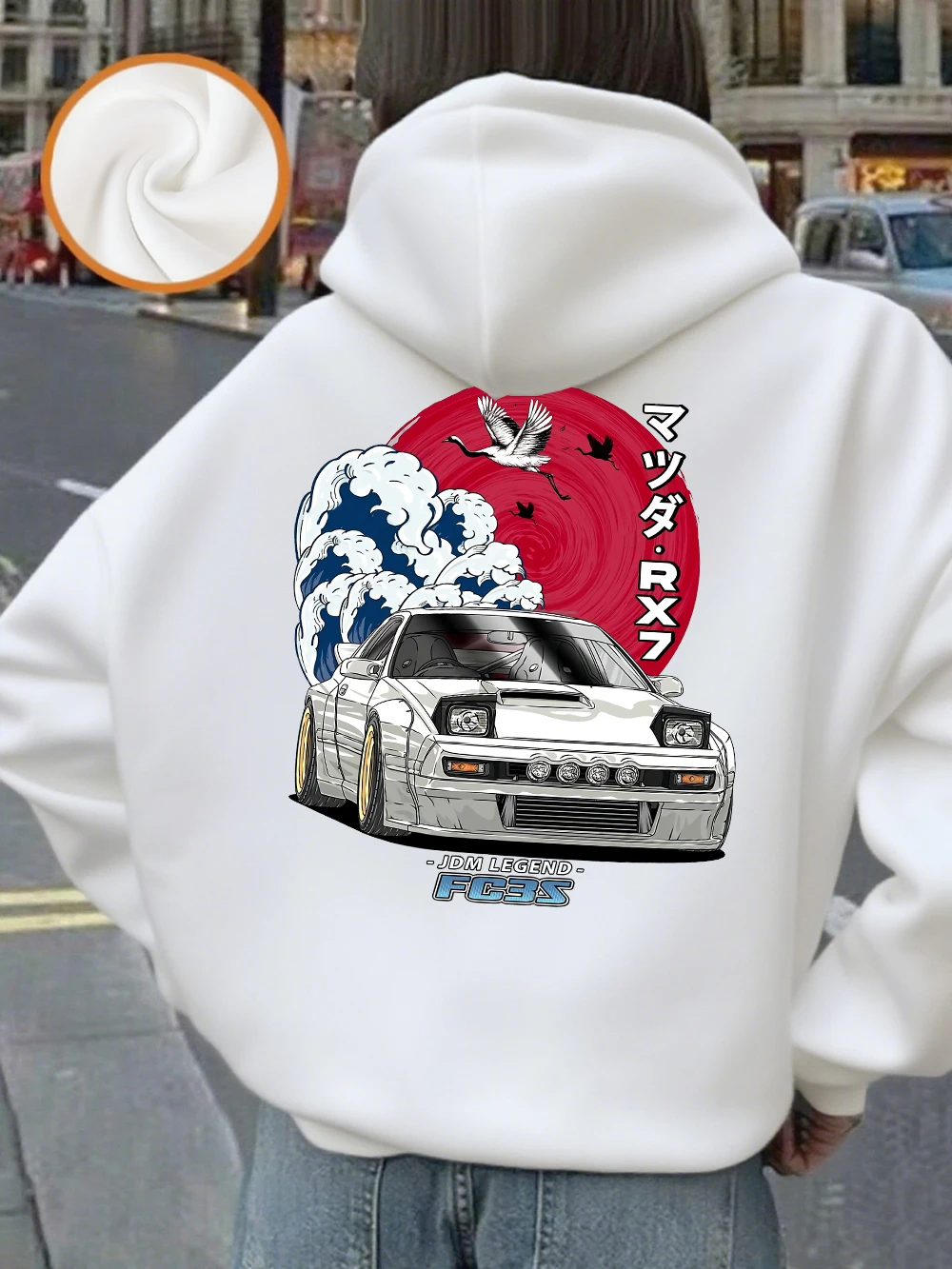 Japonês mercado interno impressão hoodies feminino básico solto camisolas de inverno velo quente pulôver casual bolso roupas femininas